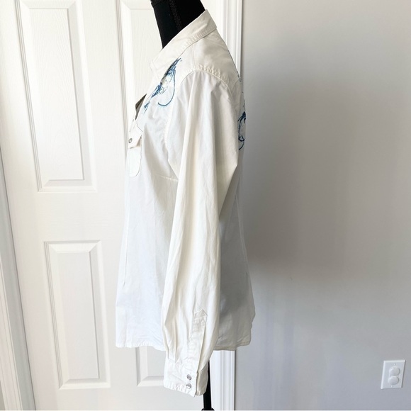 Wrangler Rock 47 Long Live Cowgirl Embroidery Embellished  Western Shirt - Picture 2 of 16